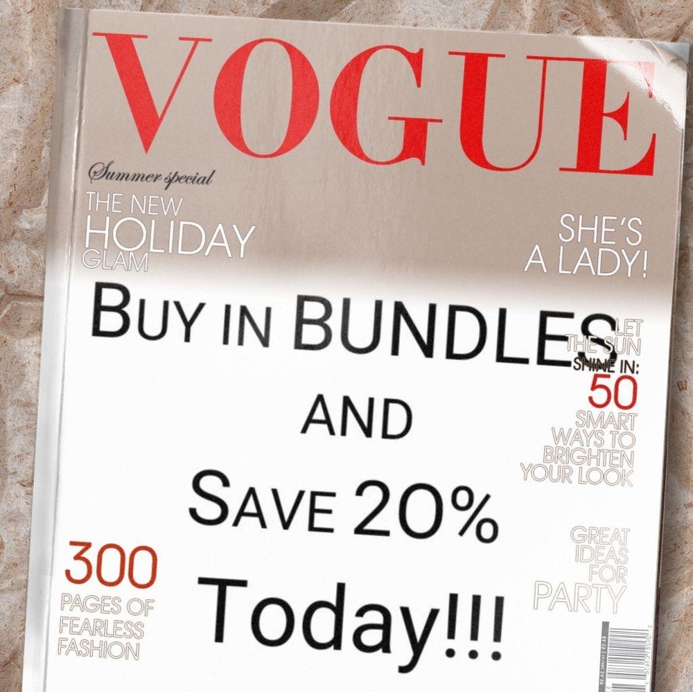 BUNDLES 3 items and get  20% plus more!!!